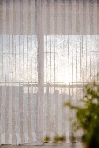 BLUE FLOWER CO Premium 100% Pure Linen Curtains 96 Inches Long, Semi-Sheer 1 Panel Drapes W52 x L96 with Rod Pocket & Back Tab, Home Décor Curtains for Bedroom, Living Room, Office - Charcoal in Saudi Arabia