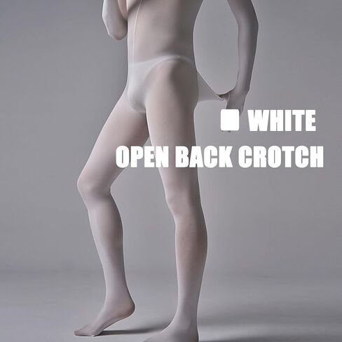 HTRUIYA Men's Bodystocking Back Open Sexy Bodysuit Long Sleeves Pantyhose Lingeries Jumpsuit For Men 120 DEN in Kuwait