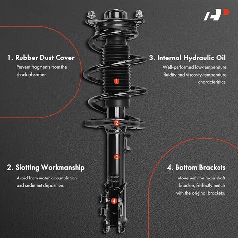 A-Premium Front Pair (2) Complete Strut & Coil Spring Assembly Compatible with Hyundai Sonata 2011, Driver and Passenger Side, Replace# 18920841, 18920842 in Saudi Arabia
