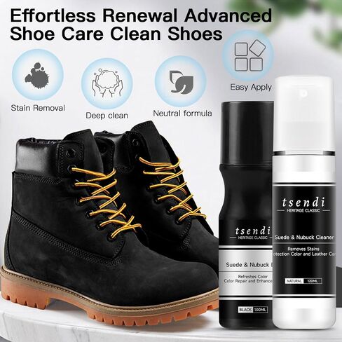 Shoe Cleaning Kit and Black Suede Dye, Shoes Cleaner Kit for Sneakers Suede Shoes with Brush, Professional Shoe Care Kit for Shoe Cleaning and Suede Repair Color in Saudi Arabia
