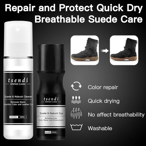 Shoe Cleaning Kit and Black Suede Dye, Shoes Cleaner Kit for Sneakers Suede Shoes with Brush, Professional Shoe Care Kit for Shoe Cleaning and Suede Repair Color in Saudi Arabia