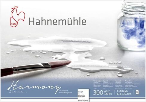 Hahnemuhle Harmony كتلة ألوان مائية مضغوطة على البارد 7x10 بوصة 12 ورقة ، أبيض in Saudi Arabia