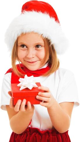 قبعة عيد الميلاد من ليلين للأطفال البالغين، قبعة سانتا، قبعة حفلات عيد الميلاد باللون الأحمر، قبعة كلاسيكية مخملية للجنسين لأغطية الرأس لحفلات عيد الميلاد والعام الجديد in Kuwait