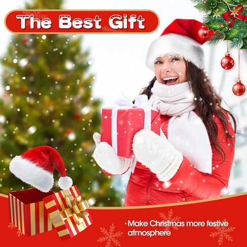 قبعة عيد الميلاد من ليلين للأطفال البالغين، قبعة سانتا، قبعة حفلات عيد الميلاد باللون الأحمر، قبعة كلاسيكية مخملية للجنسين لأغطية الرأس لحفلات عيد الميلاد والعام الجديد in Kuwait