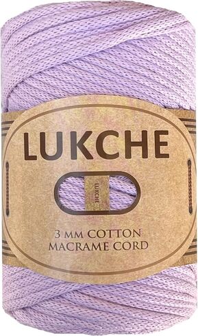 Braided Macrame Cord 3mm x 93yards (279 Feet), Cotton Macrame Cord, Colored Rope, Macrame Yarn, Colored Craft Rope for Wall Hanging, Plant Hangers, Crafts, for Knitting (White 3mm) 1 in Kuwait