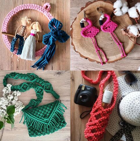 Braided Macrame Cord 3mm x 93yards (279 Feet), Cotton Macrame Cord, Colored Rope, Macrame Yarn, Colored Craft Rope for Wall Hanging, Plant Hangers, Crafts, for Knitting (White 3mm) 1 in Kuwait