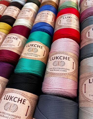 Polyester Macrame Cord 2mm x 251 Yards, 100% Polypropylene Premium Macrame Rope, Colorful Yarn Crochet Macrame Bag Craft for Wall Hangers, Bags, Bottom Plates, Carpets (Gold)1, 2MM-MCRM in Saudi Arabia