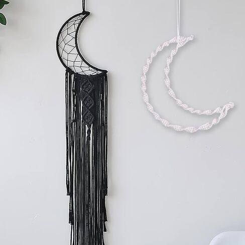 Enenes Dream Catcher Rings, 2 Sizes Metal Hoops, 10 PCS Moon Shaped Silver Macrame Hoops for DIY Crafts Wedding Wall Hanging Decor (Silver Moon) in Saudi Arabia