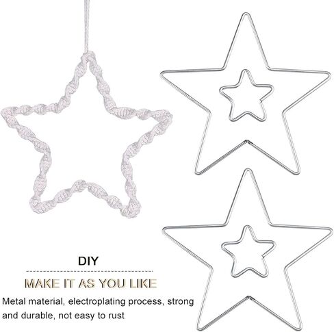 Enenes Dream Catcher Rings, 2 Sizes Metal Hoops, 10 PCS Moon Shaped Silver Macrame Hoops for DIY Crafts Wedding Wall Hanging Decor (Silver Moon) in Saudi Arabia