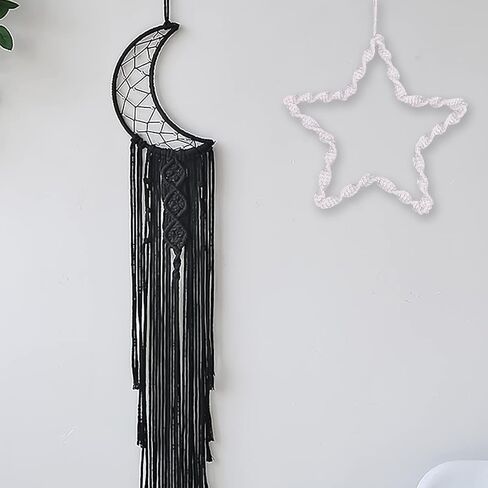 Enenes Dream Catcher Rings, 2 Sizes Metal Hoops, 10 PCS Moon Shaped Silver Macrame Hoops for DIY Crafts Wedding Wall Hanging Decor (Silver Moon) in Saudi Arabia