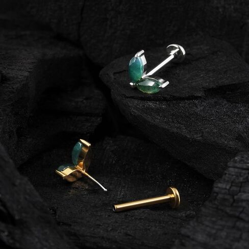 FINE4U 1 قطعة ASTM F136 التيتانيوم ثقب المجوهرات ل الزنمة محارة اللولب شقة Labret 16 جرام 6 مللي متر 8 مللي متر ، الغضروف القرط مسمار مسطح in Saudi Arabia