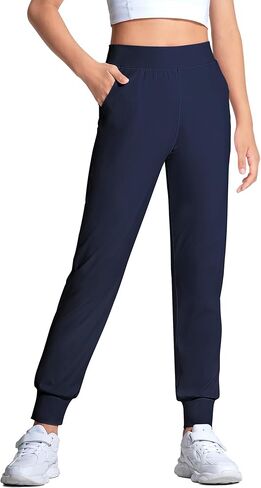 HASMES Girls Joggers Pants Lightweight Sweatpants for Girls with Pockets Kids Soft Athletic Pants for Yoga Running Dance in Kuwait