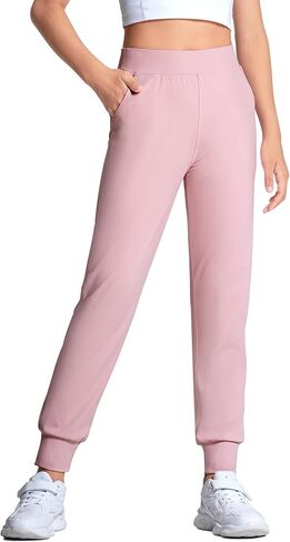 HASMES Girls Joggers Pants Lightweight Sweatpants for Girls with Pockets Kids Soft Athletic Pants for Yoga Running Dance in Kuwait