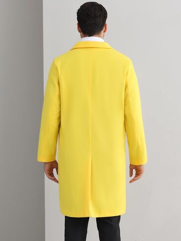 Lars Amadeus Winter Coats for Men's Notched Collar Double Breasted Long Trench Coat in Saudi Arabia