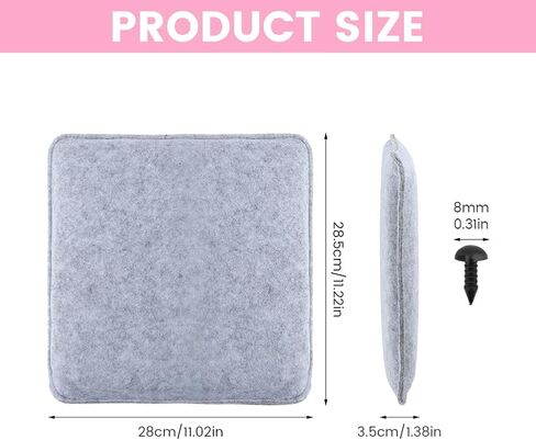 وسادة التلبيد بإبرة الصوف من كاكالوت، لوازم التلبيد بالإبرة، حصيرة التلبيد بالإبرة، قاعدة تلبيد بإبرة سميكة وثابتة، من أجل التلبيد الدقيق، بما في ذلك واقيات الأصابع الجلدية والأنوف البلاستيكية، رمادي in Kuwait