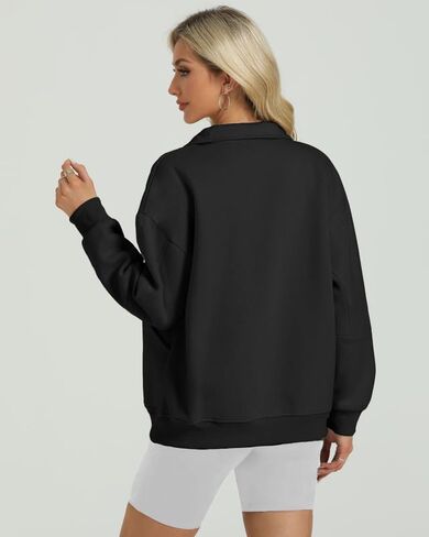 Wenlia Women's Full Zip Sweatshirts Long Sleeve Jacket Collar Neck Casual Fleece Sweatshirts with Pockets in Saudi Arabia