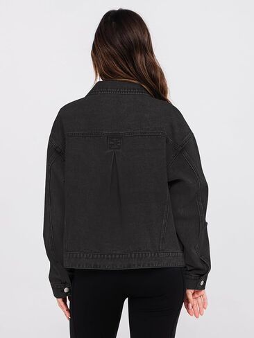 Glamaker Womens Oversized Jean Jacket Casual Long Sleeve Button Down Denim Jacket Fall Coat in Saudi Arabia