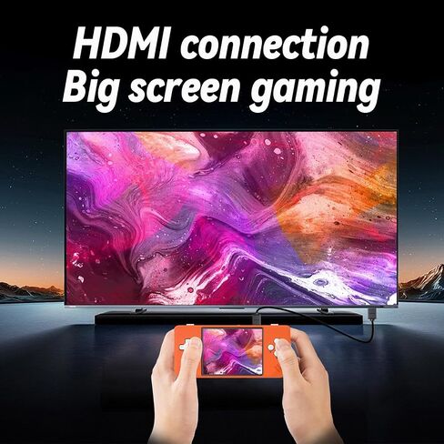 RG28XX Retro Game Console 2.83 Inch 640*480 IPS Screen Linux System Built-in 64GB TF Card,with 3100mAh Battery Linux System Games Consoles,Support HD and TV Output Casual Game Console(Orange) in Saudi Arabia