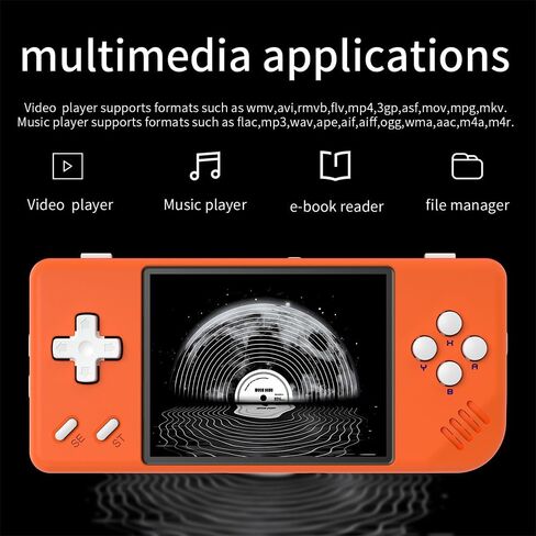 RG28XX Retro Game Console 2.83 Inch 640*480 IPS Screen Linux System Built-in 64GB TF Card,with 3100mAh Battery Linux System Games Consoles,Support HD and TV Output Casual Game Console(Orange) in Saudi Arabia