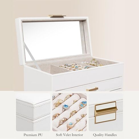 Jewelry Box for Women, Multi-layer Jewelry Box - Five Drawers with Six Storage Compartments,Luxury Jewelry Organizer for Women |,Jewelry Storage Box,Jewelry Box,joyeros organizador de mujer in Saudi Arabia