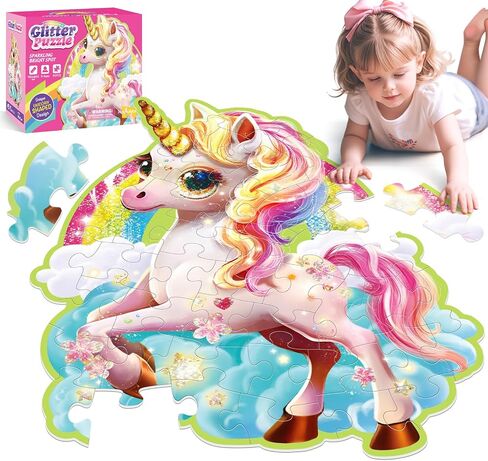 45 Pcs Unicorn Floor Puzzles for Kids Ages 3-5, Giant Floor Puzzles for Kids Ages 4-8, Kid Floor Puzzles 4-6, Big Large Puzzles for Kids, Toddler Floor Puzzle, Jumbo Puzzles Toddlers(Rainbow) in Saudi Arabia