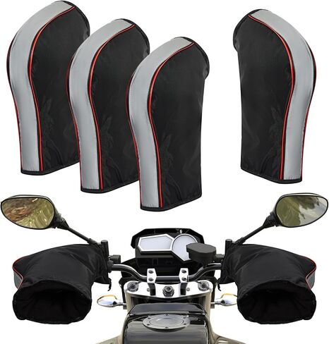 Tallew Motorcycle Handlebar Gloves ATV Windproof Warmer Handlebar Mitt Windproof Handlebar Muffs Gloves Waterproof Warm Bike Handlebar Mittens with Reflective Strip for Cold Riding Cycling (1 Pair) in Saudi Arabia