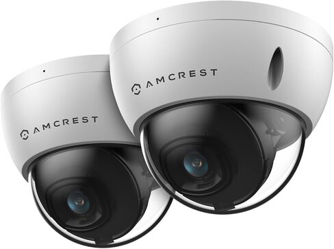 كاميرا Amcrest 2-Pack 5MP POE، كاميرا IP POE IP للتخريب في الهواء الطلق، 5 ميجابيكسل، رؤية ليلية 98 قدمًا، عدسة 2.8 مم، IP67، مقاومة IK10، MicroSD 256 جيجابايت (تباع بشكل منفصل) (IP5M-D1188EW-28MM) in Kuwait