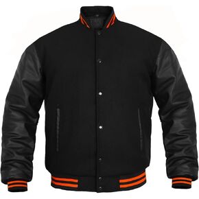 Deckra Boys Varsity Jacket Leather Arms Wool Polyester Quilted Kids/Children Varsity Jacket