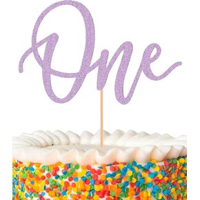 MYAMPED First Birthday Cake Topper - Glitter Gold One Sign 1st birthday Cake Decorating Supplies, Suitable for Baby Shower Favors, Baby Gender Reveal, Baby Birthday Party or Baby Photo Booth Props