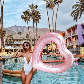 Inflatable Ring Pool,Large Ring Pool Float for Bachelorette Party Decorations,Swimming Pool Party Decorations Fun Toy for Adults & Kids