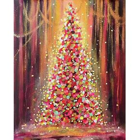 Christmas Paint by Numbers Kit,Christmas Tree Paint by Number Kits for Adults,Christmas Adults Paint by Numbers Kits on Canvas Without Frame Oil Painting Acrylic Paints for Home Wall Decor 16X20inch