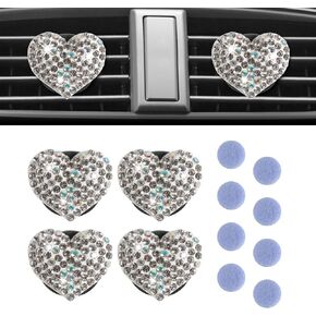 2 Packs Car Air Vent Clip Car Decoration,Bling Heart Style Air Conditioning Outlet Clip,Car Air Freshener Clip, Car Interior Decor Charm Colorful, Car Interior Accessories for Girls Women
