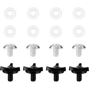 8pcs Motorcycle Helmet Screws with 8pcs Silicone Washer, Helmet Visor Screws Visor Clips Motorcycle Helmet Accessories for Motorcycle Helmet (Black, Silver)