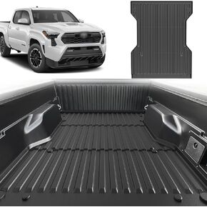 Bed Mat Compatible with 2024 Toyota Tacoma Accessories, 6ft Rear Truck Bed Mats Liner All Weather Protection TPE Heavy Duty Pickup Car Bed Cargo Mat