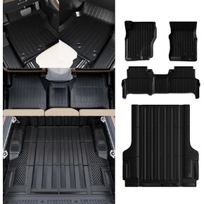 Floor Mats Compatible with 2022-2024 Nissan Frontier 5 Ft Truck Bed Mat All Weather Bed Mat 2023 Frontier Accessories (2022-2024,5ft Truck Bed Mat+Floor Mats)