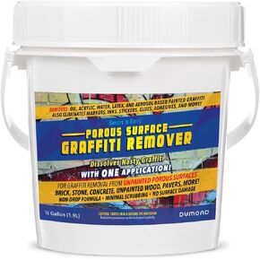 Smart 'n Easy Porous Surface Graffiti Remover - Eliminates Unwanted Graffiti from Unpainted Wood & Masonry Surfaces - Removes Aerosol Spray Paints, Crayon, Marker, Ink, Paint, Coatings - 1/2 Gallon