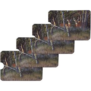 Deer in the Woods Credit Card RFID Blocker Holder Protector Wallet Purse Sleeves Set of 4