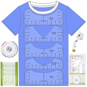 Tshirt Ruler Guide for Vinyl Alignment, T Shirt Rulers to Center Designs, PVC Measurement Template, Craft Sewing Supplies Accessories Tools for Cricut Heat Press & Cameo & HTV Transfer Vinyl