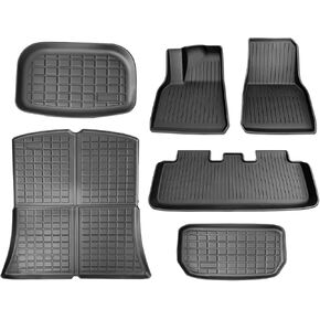 Model Y 2020-2024 Custom Floor Mats, Front and Rear Trunk Mats, TPE Material, All-Weather Protection, 5-Seater