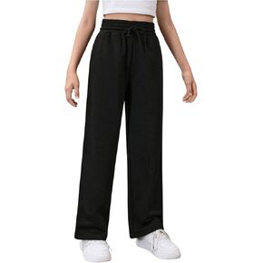 Floerns Girl's Drawstring Waist Straight Leg Pants Loose Athletic Sweatpants