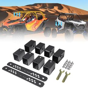 StarknightMT Main Driver & Passenger Seat Risers by 2", Heavy Duty Metal Seat Risers Compatible With RZR PRO XP 2020-2023,RZR PRO R 2022-2023,RZR TURBO R 2022-2023,2022 RZR PRO XP 4,8PCS Black