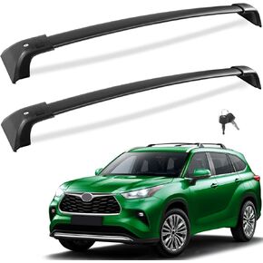 260lbs Roof Rack Cross Bars Compatible with Toyota Highlander XLE Limited Platinum Hybrid 2020 2021 2022 2023 2024, Heavy Duty Aluminum Anti-Theft Lockable Metal Lock Rooftop Cargo Bars