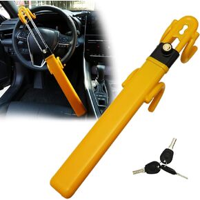 PENSUN Steering Wheel Lock, The Club Anti-Theft Device for Cars, Adjustable Length Clamp Double Hook Locks with 3 Keys, Universal Fit for Cars, Trucks, Vans, and SUVS