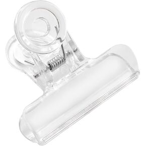 Chip Clips, 4Pcs Plastic Clear Clips Clamps Chip Bag Clips Bulldog Clips Hinge Clips Food Bag Clamps Utility Paper Clips for Home(L)