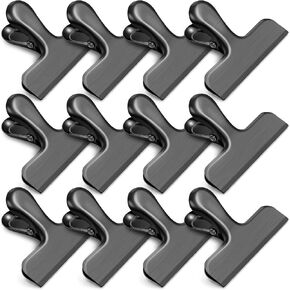 24 Pack Chip Clips, Stainless Steel Bag Clips for Food, Chip Bag Clips Heavy Duty, Chip Clips Bag Clips Food Clips Ideal for Kitchen Office Storage(Black)