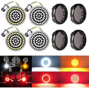 Benlari New 1157 LED Turn Signals Super Bright 60 LED Front Rear Lights Lens Kit Compatible for Harley Davidson Street Glide Road Glide Touring Dyna Softail Sportster Iron 883 1200 Superlow