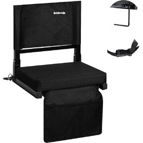 Stadium Seats for Bleacher Chairs with Back Support and Soft Cushion, Wide Portable 600D Water-Resistant Padded Stadium Seat, Small