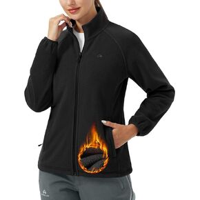 Pioneer Camp Women's Lightweight Fleece Jacket Full Zip Polar Soft Warm Winter Coat Antistatic Outwear with Zipper Pockets
