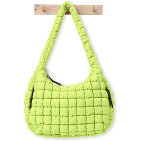 Womens' Lightweight Quilted Carryall GYM Tote Bag Puffer Crossbody Bag Soft Puffy Boho Handbags Big Capacity Purse