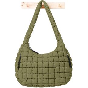 Womens' Lightweight Quilted Carryall GYM Tote Bag Puffer Crossbody Bag Soft Puffy Boho Handbags Big Capacity Purse